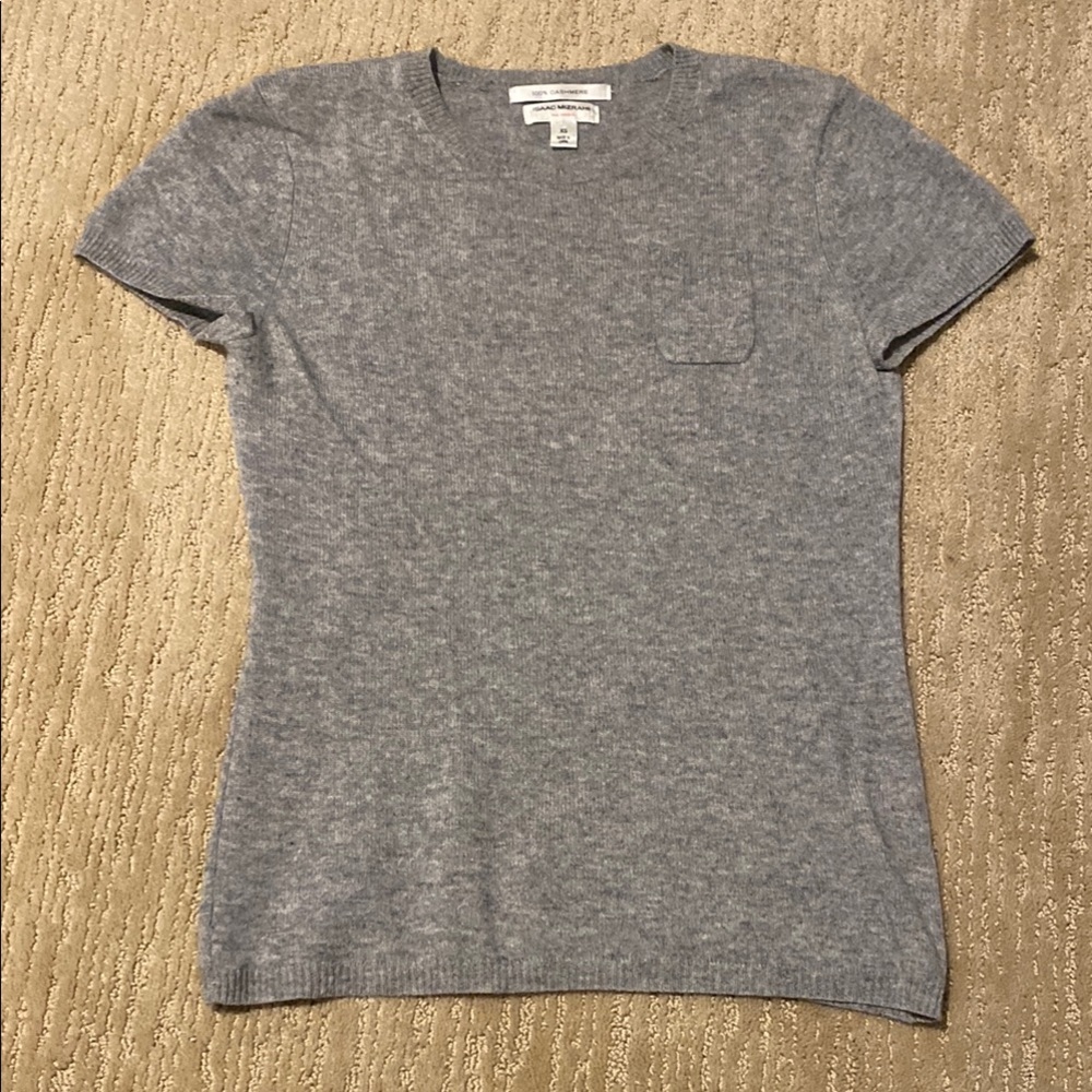 Gray Short Sleeve Sweater